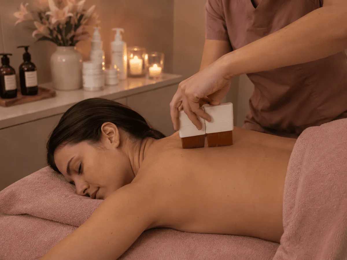 afstressende massage med aromaterapi og varm olie