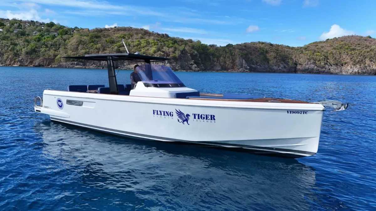 Flying Tiger charter boat cruising in the Virgin Islands
