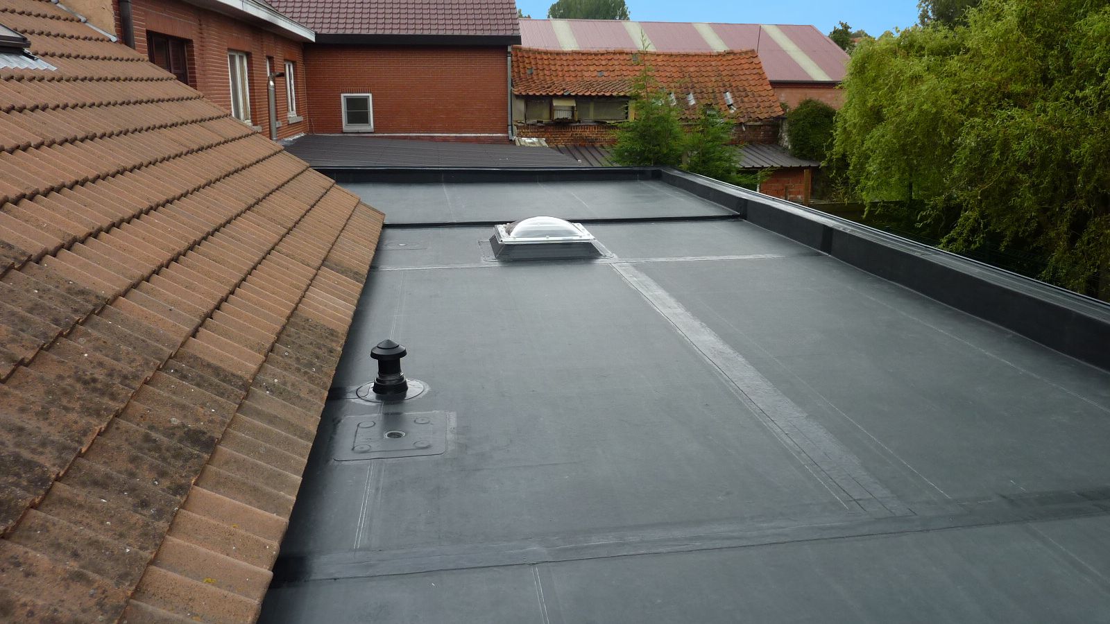 a glass fibre flat roof