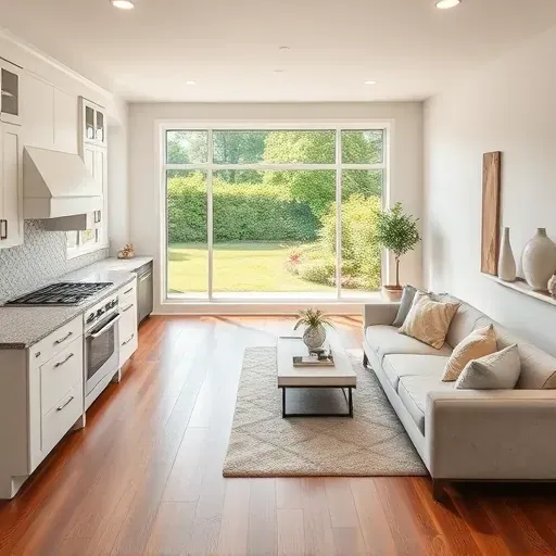 Modern kitchen in Mount Prospect IL with sleek cabinetry, stainless appliances, large island, and bright natural light.