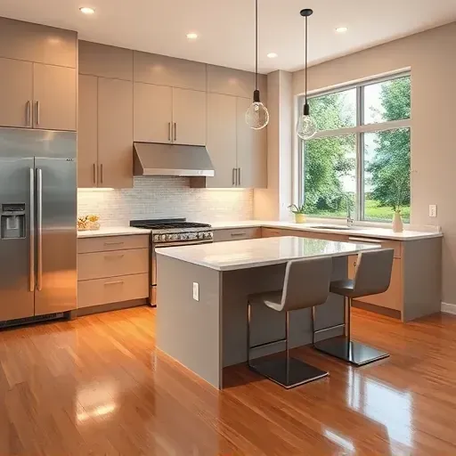 Freshly remodeled Barrington IL kitchen with modern cabinetry, stainless steel appliances, marble island, and natural light.