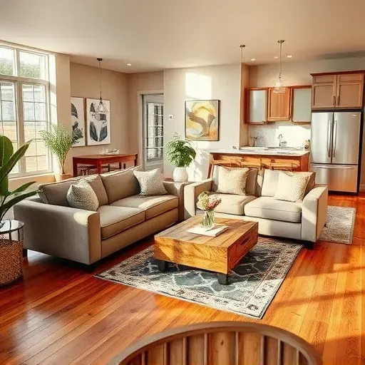 Completed home remodeling project in Addison IL featuring a stylish living room with modern and traditional decor elements.