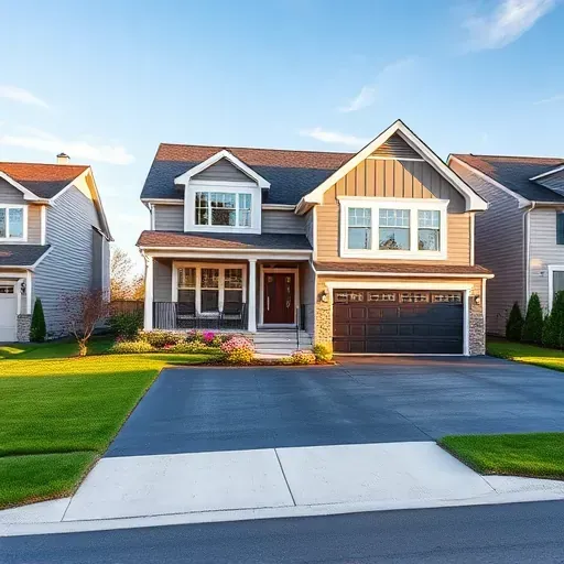Beautiful modern residential home in Bloomingdale IL with large windows landscaped yard and paved driveway