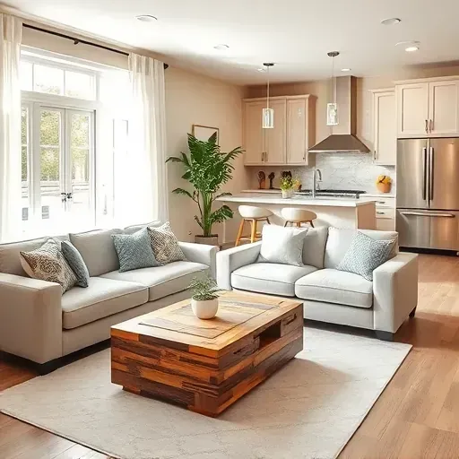 Completed home remodeling in Niles IL featuring a modern classic living room with natural light and stylish decor.