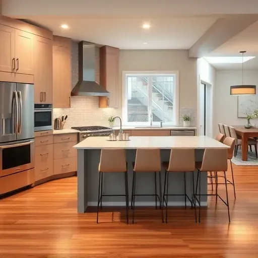 Freshly renovated kitchen in Bloomingdale IL with modern cabinetry, stainless steel appliances, and polished quartz countertops.