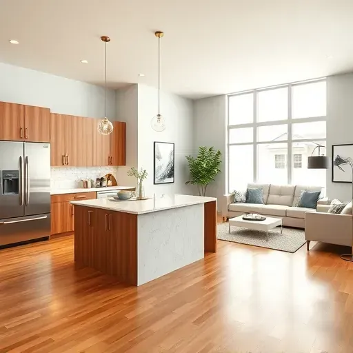 Stunning home remodel in Mount Prospect, IL showcases a modern kitchen and elegant living area with natural light.