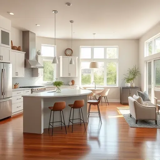 Modern kitchen remodel in Northbrook IL featuring sleek appliances, quartz countertops, and inviting decor.