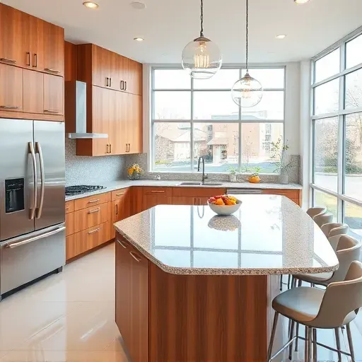 Beautifully remodeled kitchen in Bloomingdale IL with granite countertops, modern appliances, and custom cabinetry.