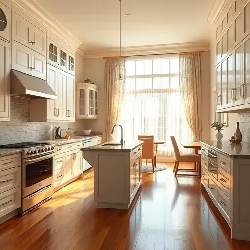 Beautifully renovated kitchen in Long Grove IL with modern appliances, granite counters, custom cabinetry, and natural light.