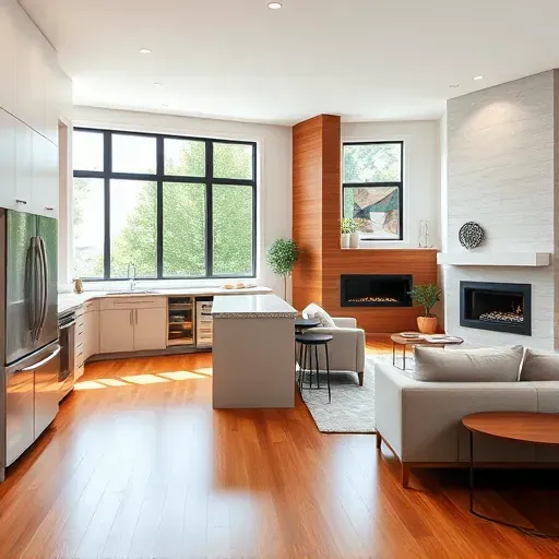 Home remodel in Addison IL showcasing modern kitchen, polished hardwood, elegant living space with natural light.