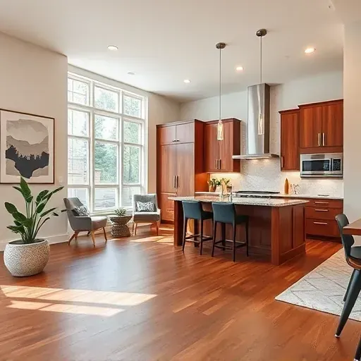 Modern remodeled kitchen in Hinsdale IL with sleek cabinetry, granite countertops, and stylish decor under warm lighting.