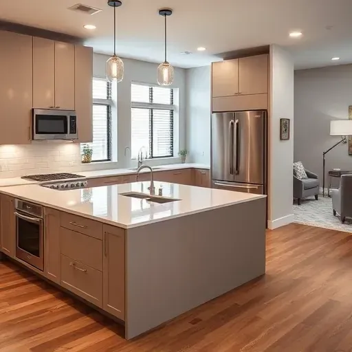 Recently remodeled kitchen in Bloomingdale IL showcasing modern cabinetry, quartz countertops, stainless steel appliances, and natural light.