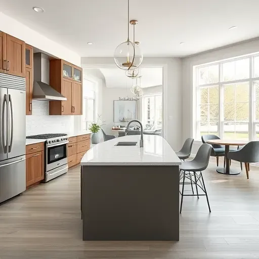 Expertly remodeled Highland Park kitchen with quartz countertops, stainless steel appliances, and custom cabinetry.