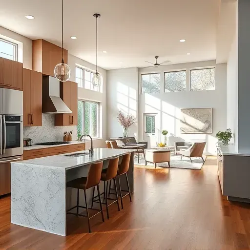 Modern South Barrington kitchen remodel with sleek cabinetry, stone countertops, inviting island, and natural light.