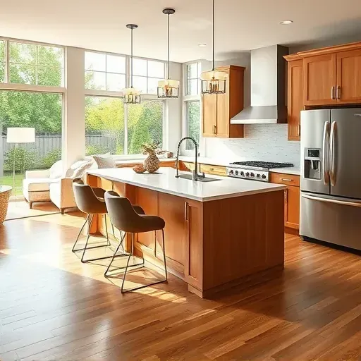 Newly renovated Glencoe kitchen with quartz countertops, stainless appliances, and warm wood cabinetry enhancing elegance.