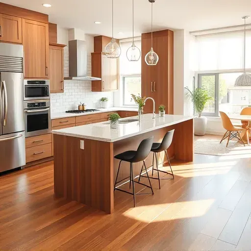 Renovated Bloomingdale kitchen with modern design featuring sleek cabinetry, granite countertops, and abundant natural light.