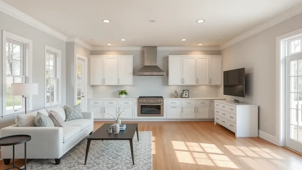 Home Remodeling in Park Ridge IL showcasing modern kitchen and living area design.