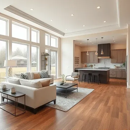 Home remodeling project in Bloomingdale, IL showcasing a modern living space with stylish decor and furnishings.