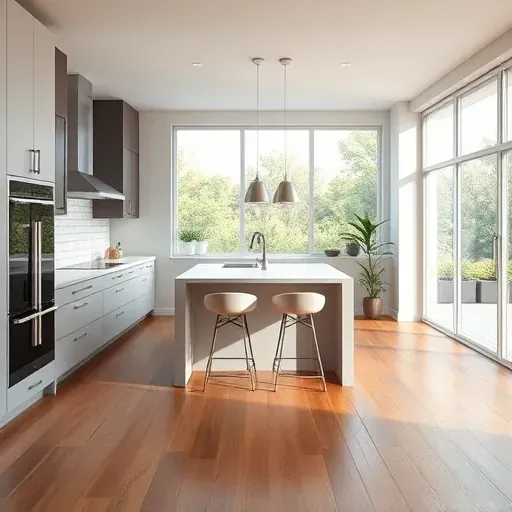 Freshly renovated kitchen in Bloomingdale IL featuring quartz countertops, matte cabinetry, and modern appliances.