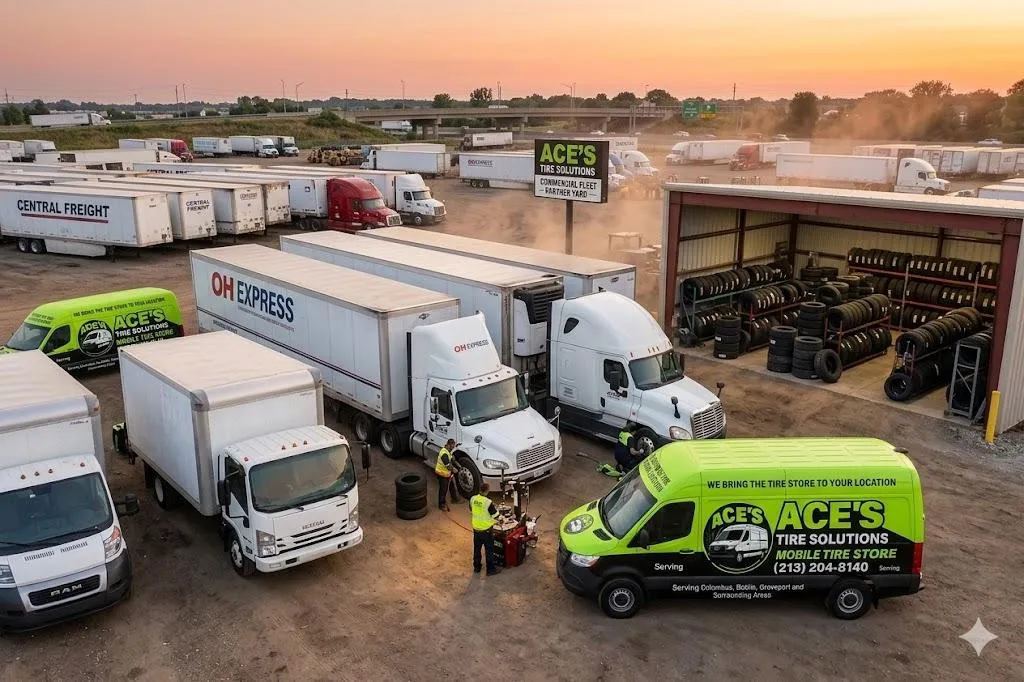 Ace's Mobile Tire does Fleet Service plus 24/7 Emergency Roadside Services
