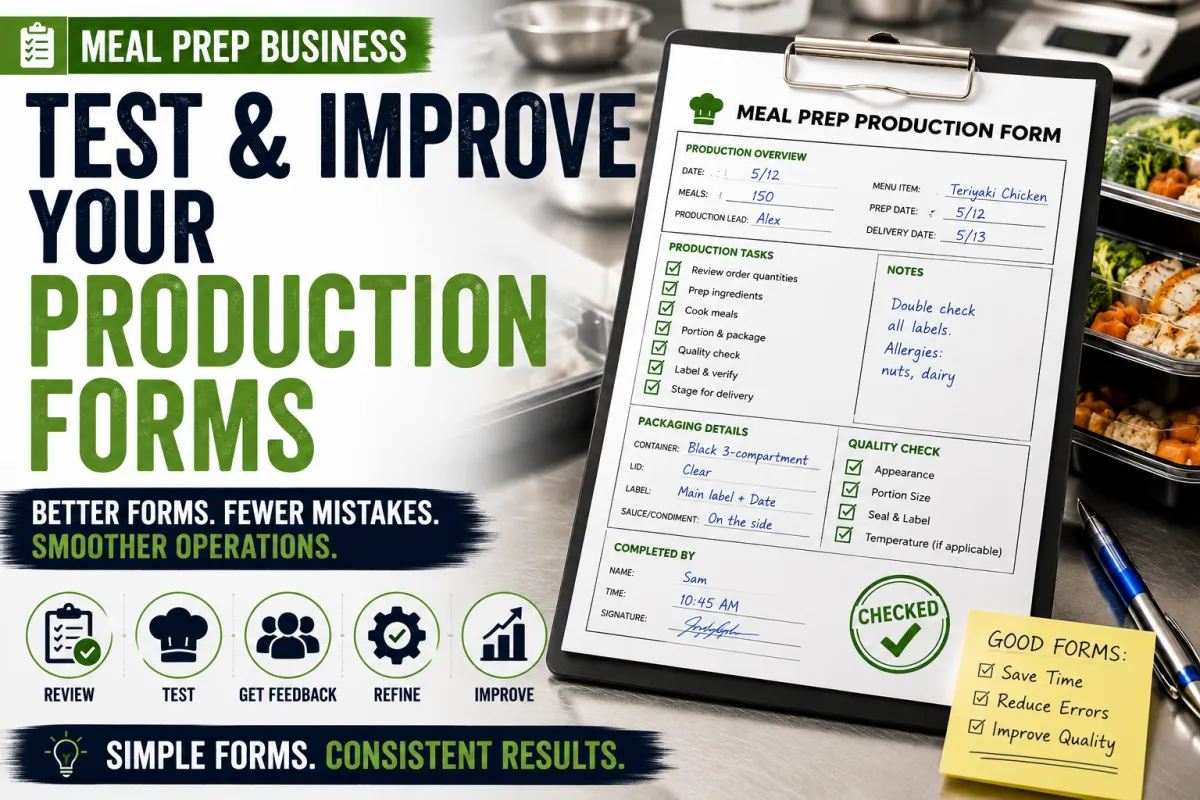 How to Test and Improve Your Meal Prep Production Forms