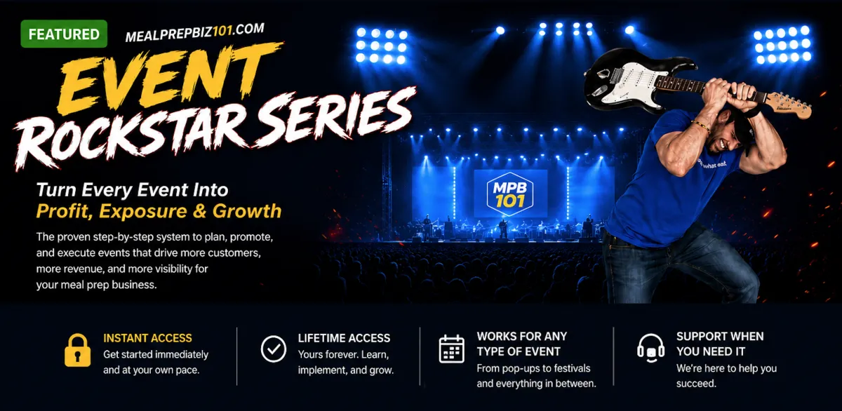 Event Rockstar Series training for meal prep business owners