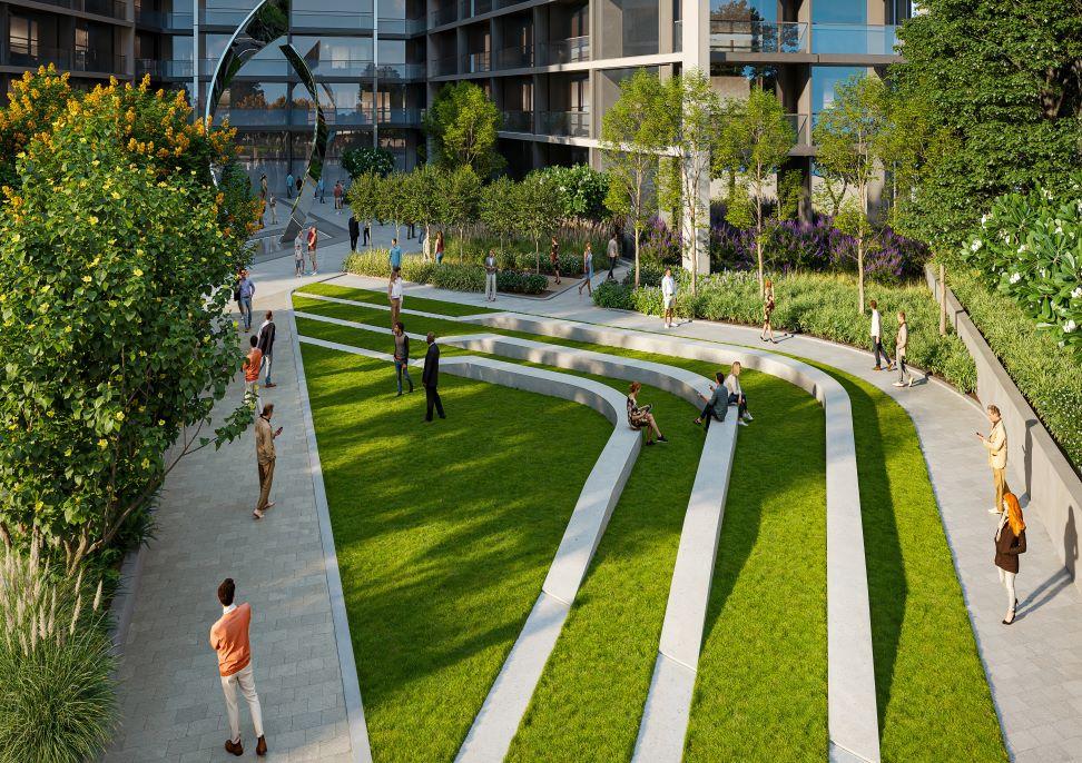 Sobha Central peaceful retreat with serene seating areas for quiet relaxation and comfort.