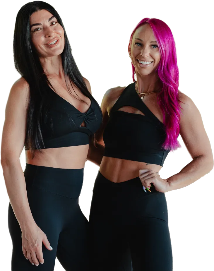 Hormone Health Fitness Coaches Lifestyle and Labs Posing For a Photo In Black Workout Attire With Friendly Smiles