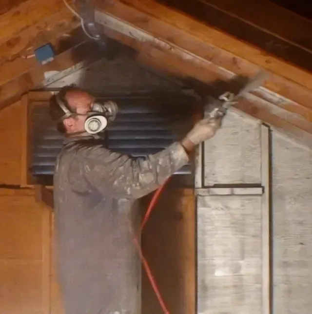 Radiant barrier spray helps reduce heat for energy efficency