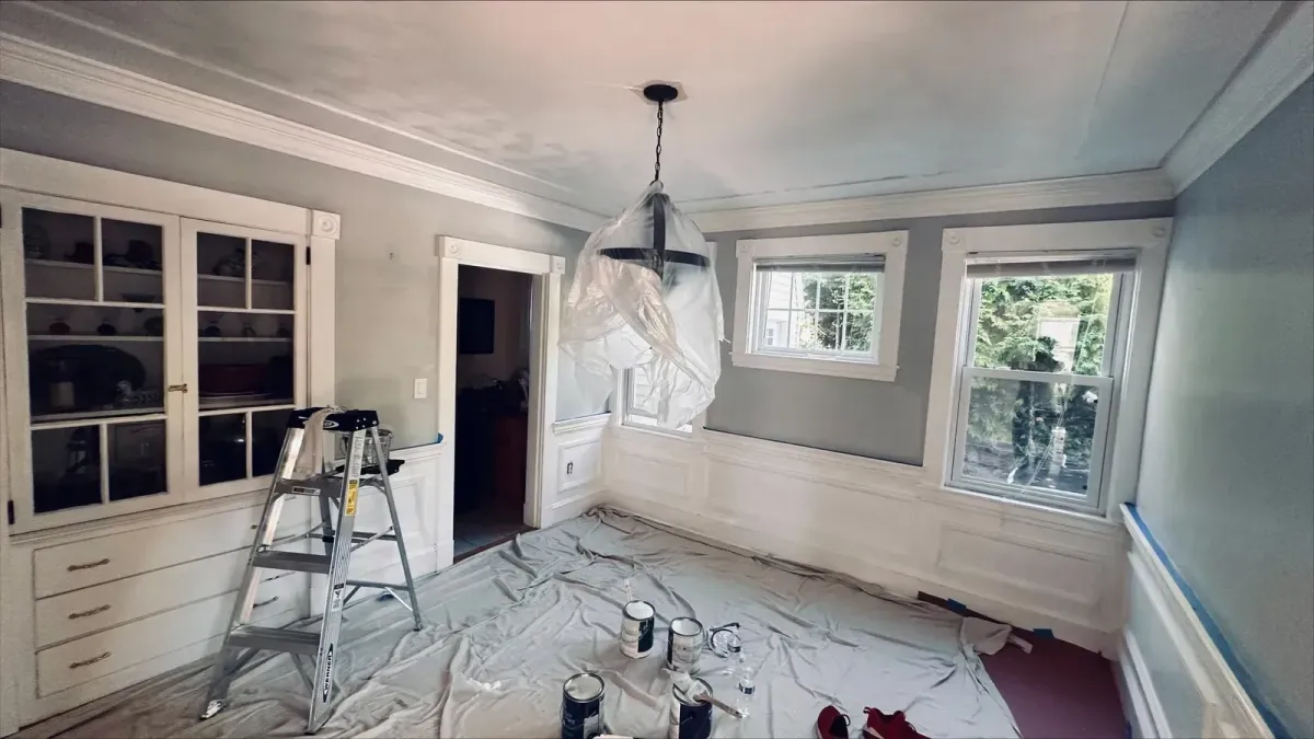 Bedroom interior painting in East Watertown, MA by licensed painting contractor