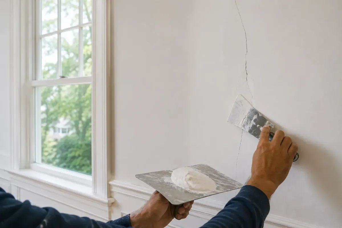 Plaster wall repair and surface prep Waltham MA