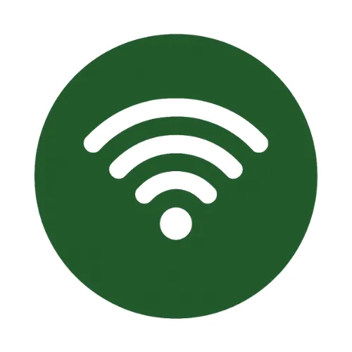 Guest working remotely at ridgeview RV Resort using the park‑wide high‑speed Wi‑Fi