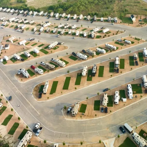 Aerial view of ridgeview rv resort in abilene texas