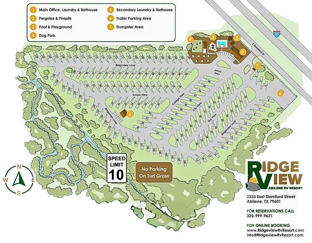 Map showing Ridgeview R Resort in abilene texas