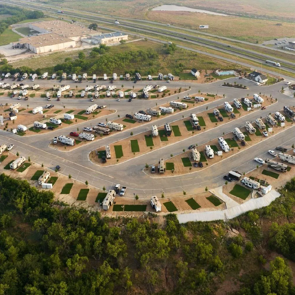 Aerial view of ridgeview rv resort in abilene texas