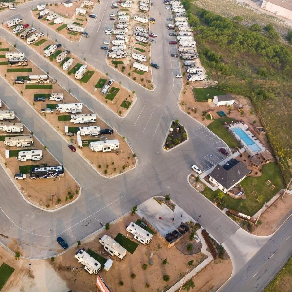 Aerial view of ridgeview rv resort in abilene texas