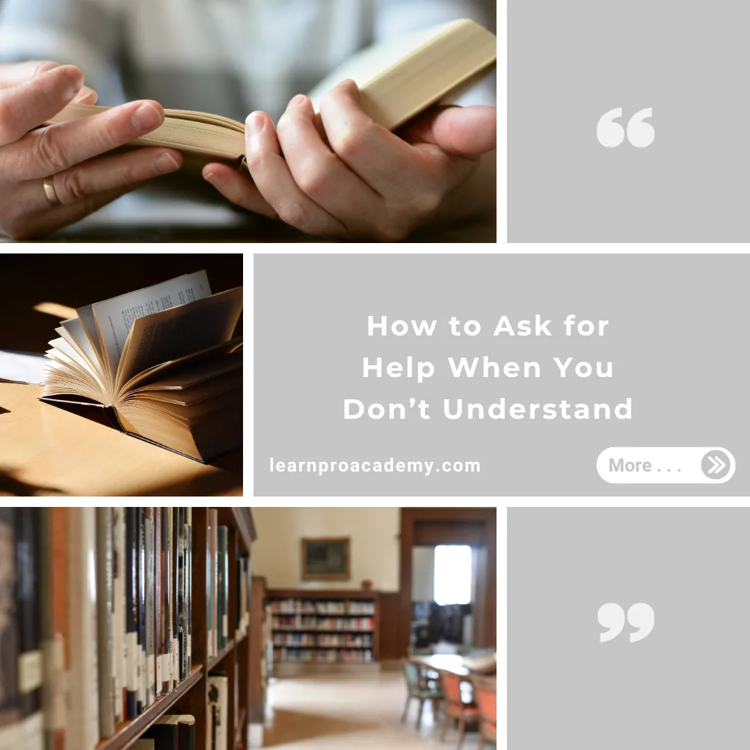 Learning Habits & Support: How to Ask for Help When You Don’t Understand