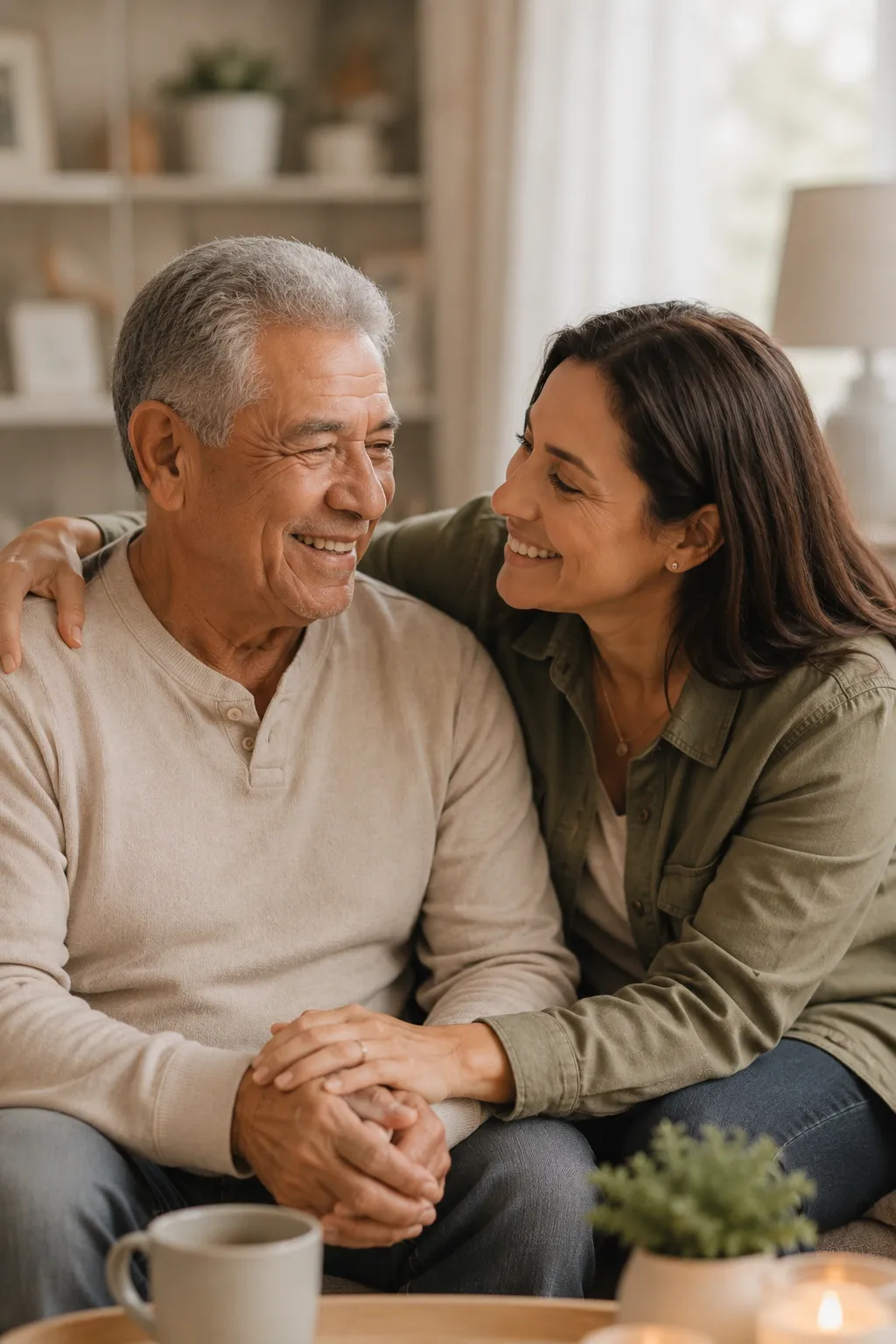 Family reviewing protection planning documents together