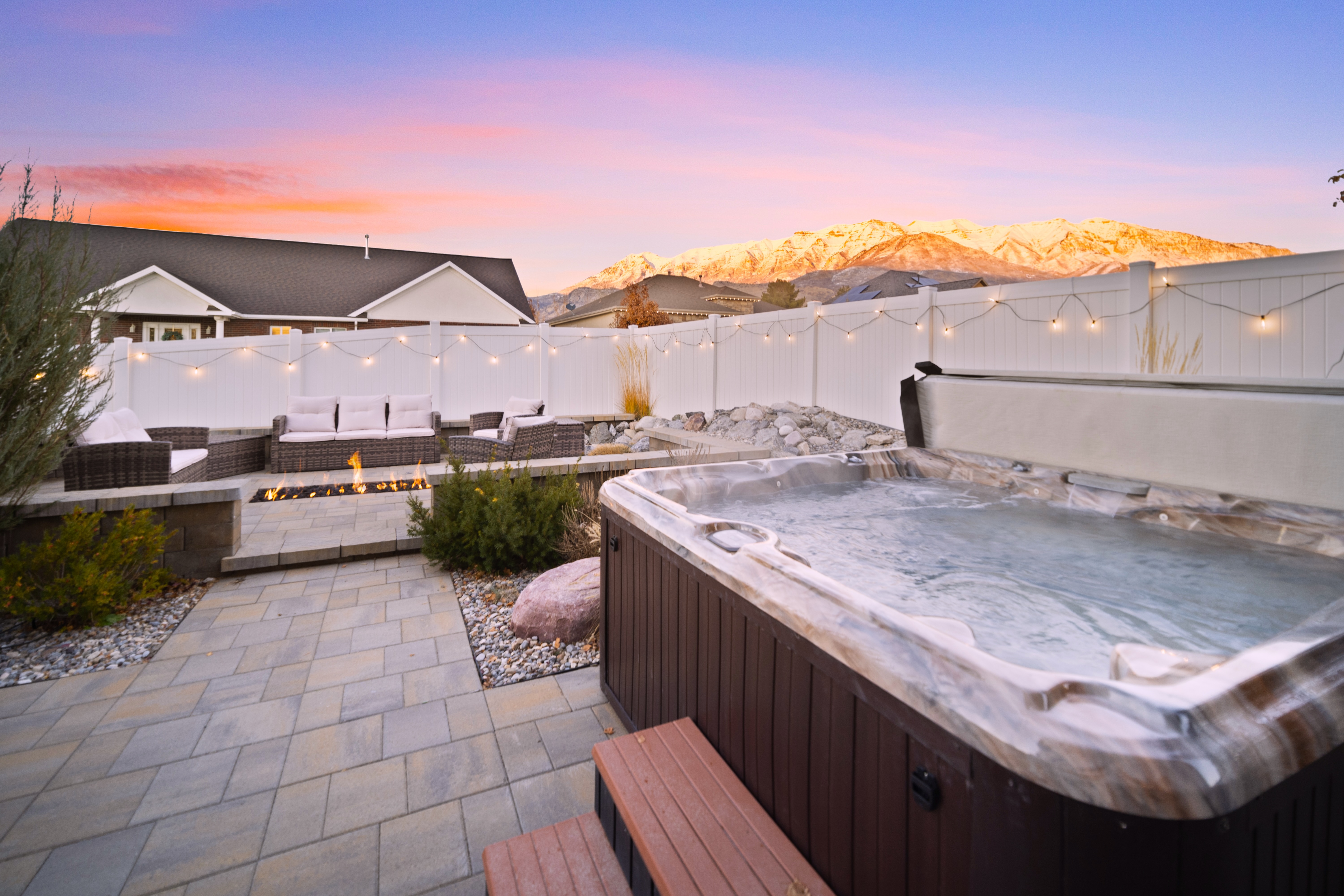 Warm inviting living room in vacation rental