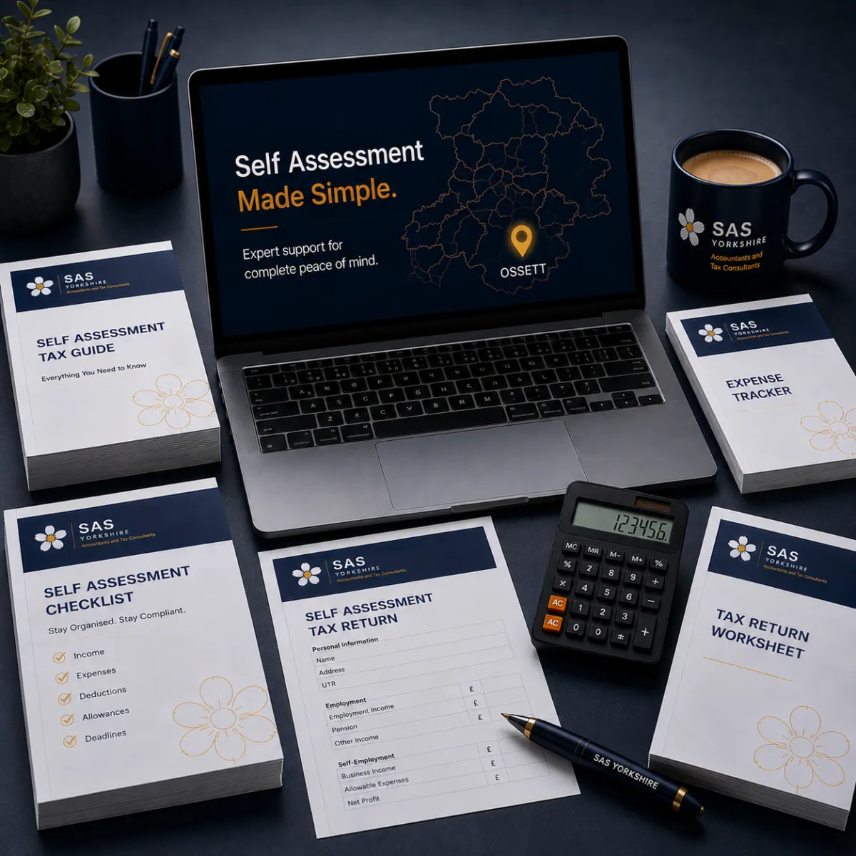 Professional tax paperwork and calculator