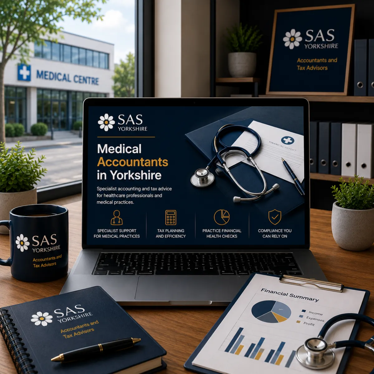 Professional medical accounting and NHS advisory setting