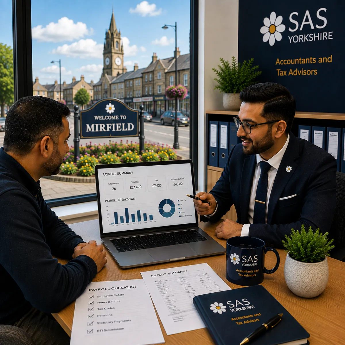 Professional payroll services setup in Mirfield office