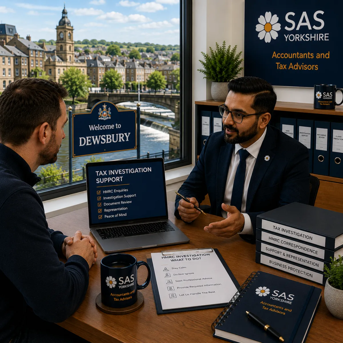 Confidential tax investigation meeting in Dewsbury