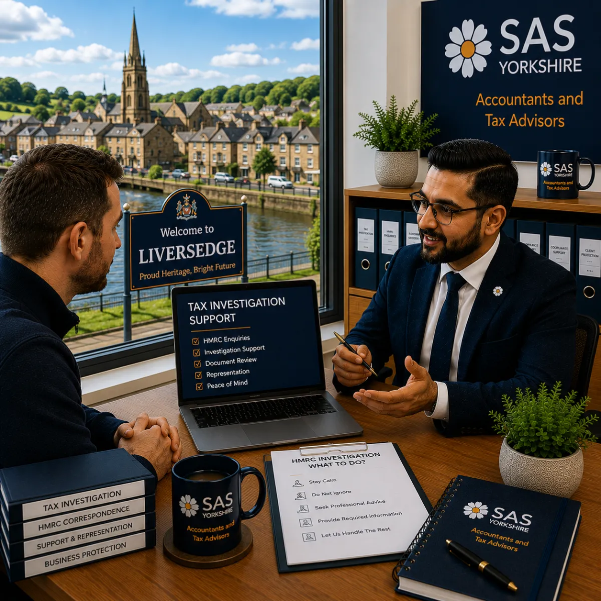 Confidential tax investigation meeting in Liversedge