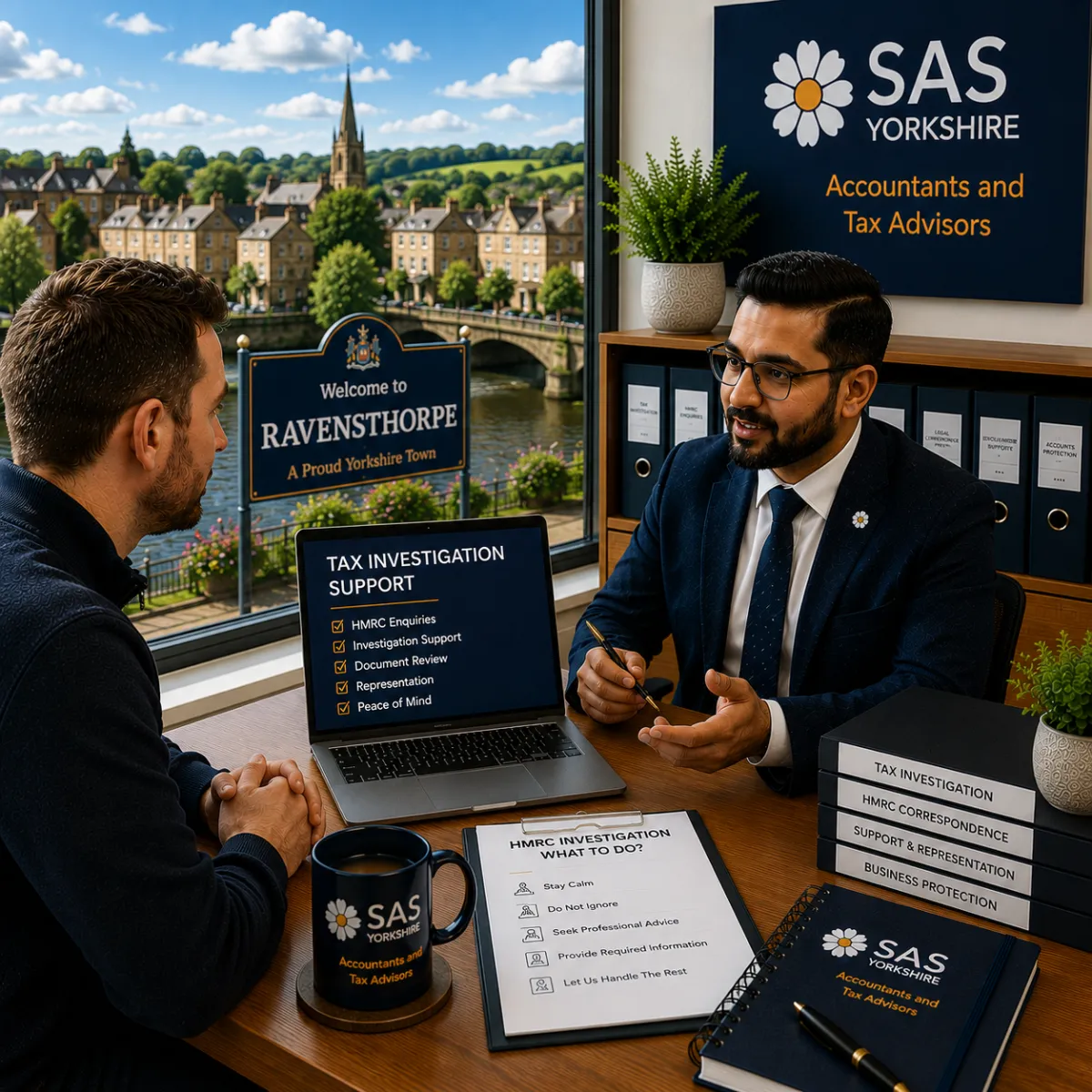 Professional tax advisor in a confidential meeting