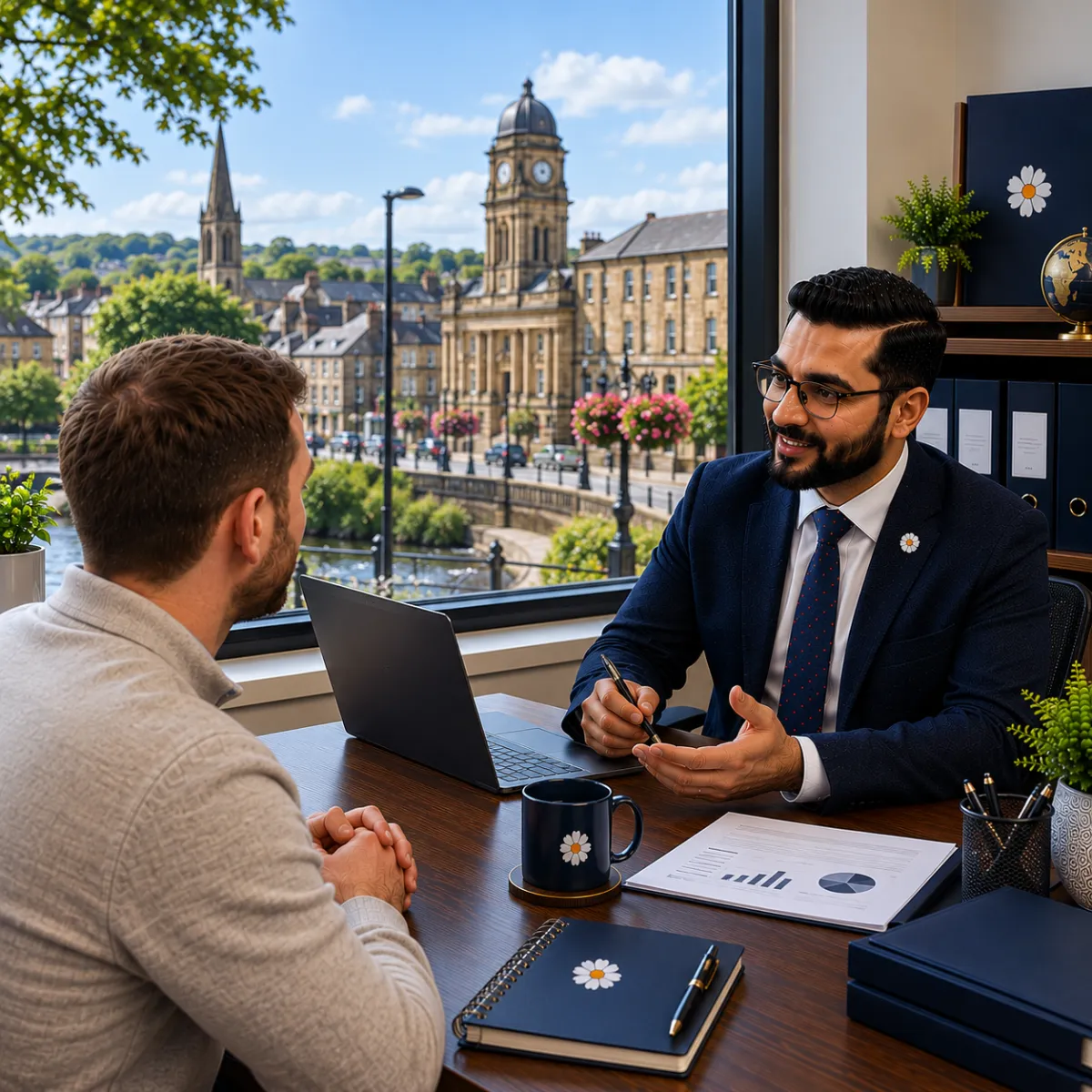 Dewsbury Chartered Accountant reviewing Capital Gains Tax documentation and property reporting figures