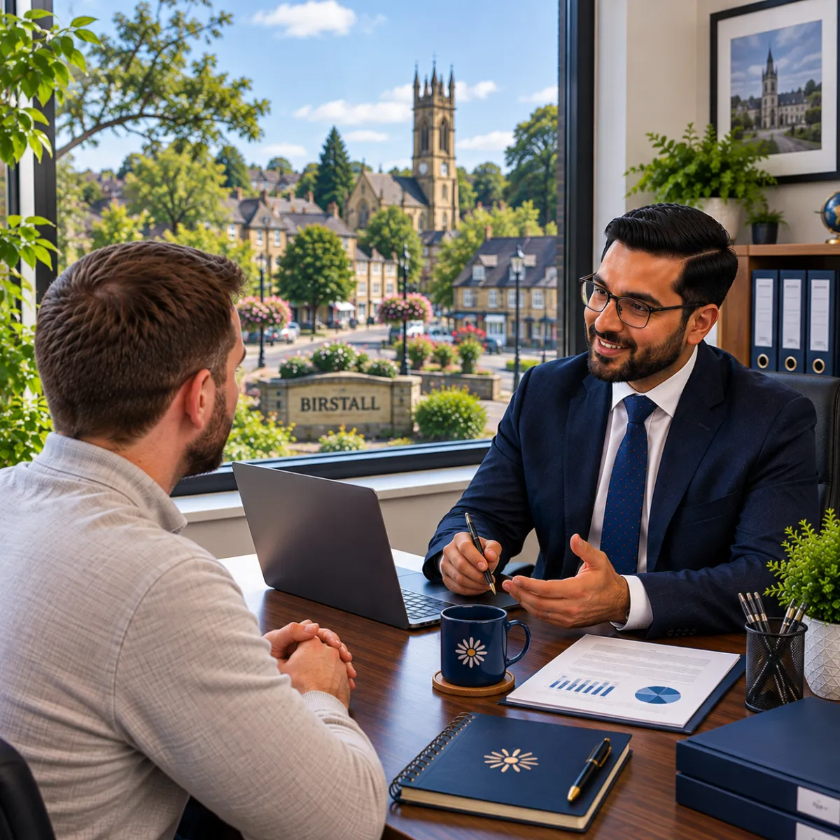 Accountant reviewing UK Capital Gains Tax documents in Birstall