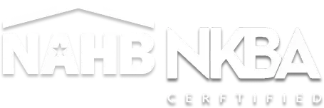 NAHB and NKBA certified logo displayed over a modern kitchen background