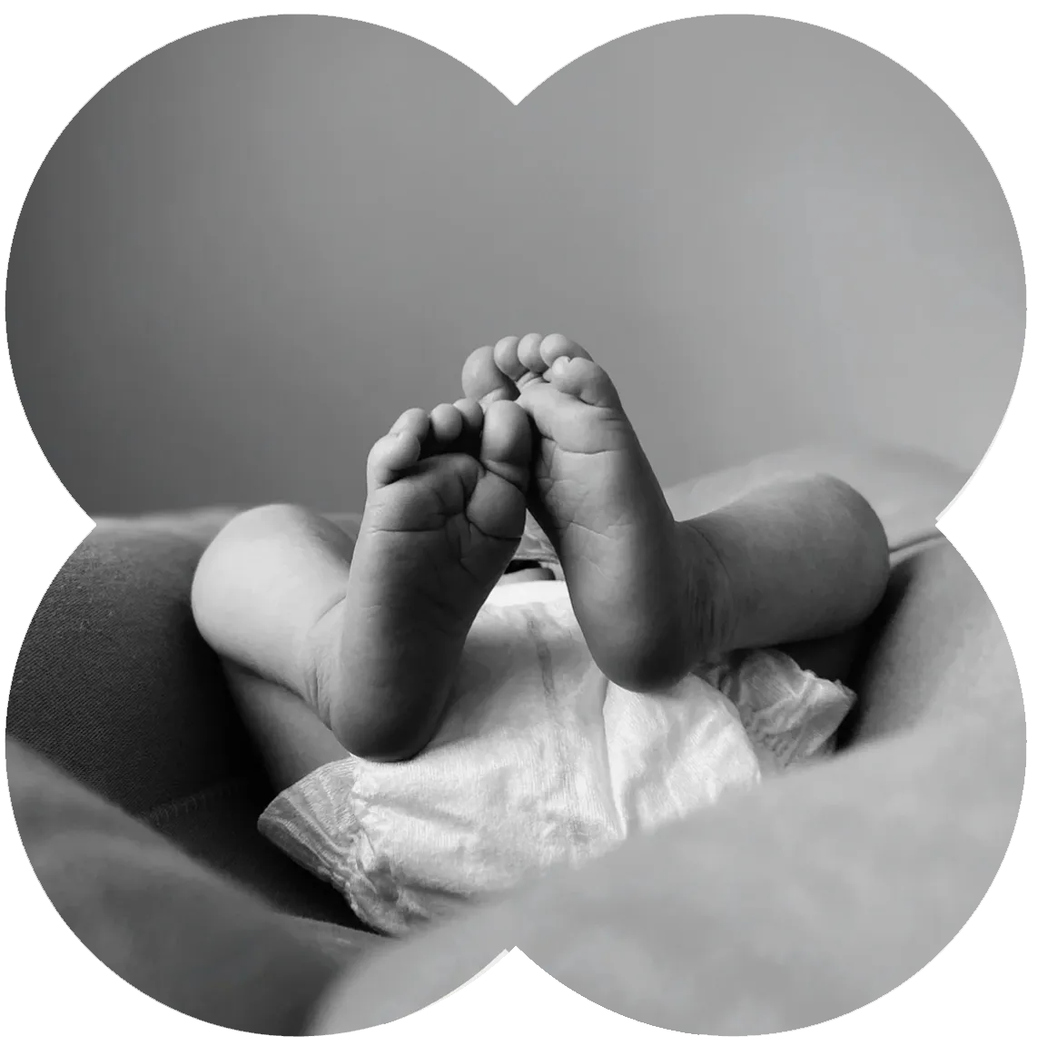 Documentary style black and white birth photography