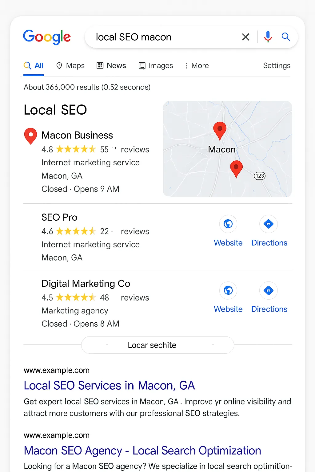 Local Map Listing Macon GA